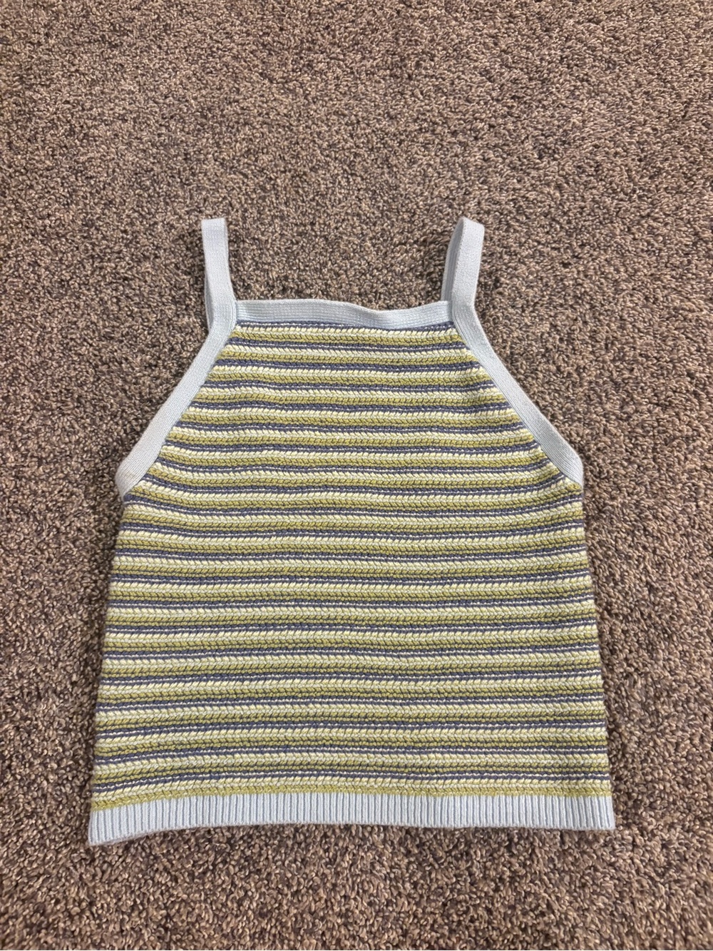 American Eagle Outfitters Striped Halter Tank in Yellow and Gray